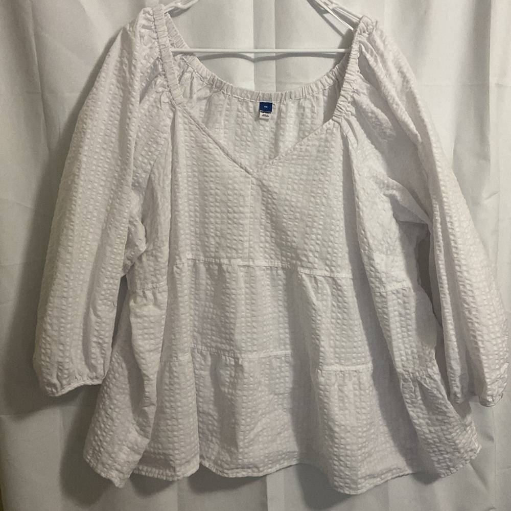 Old Navy White 3/4 Sleeve Top Size 4X